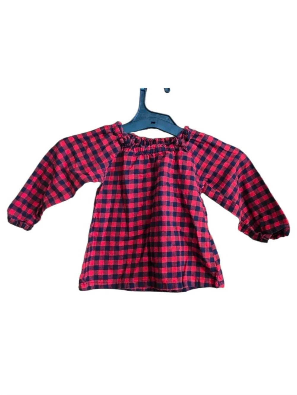 Carter's Buffalo Plaid Long Sleeve Pullover Top Red & Black Size 18M